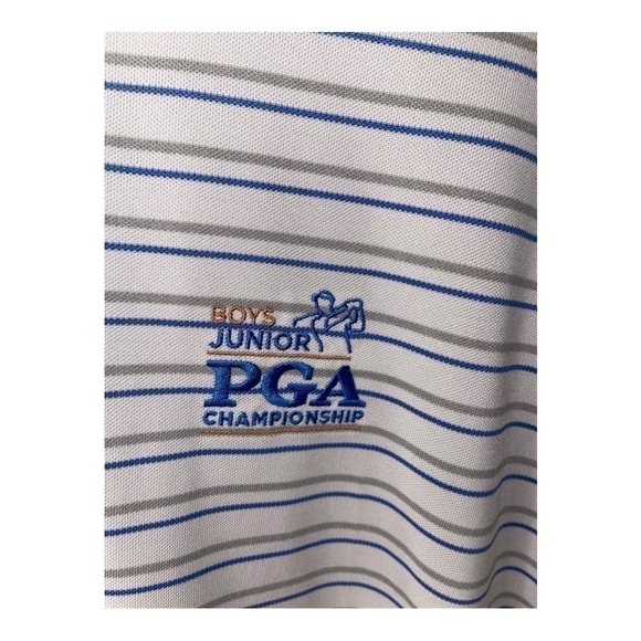 RLX RALPH LAUREN GOLF SHORT SLEEVE STRIPED POLO WITH LEFT CHEST EMB MEDIUM - Picture 2 of 3